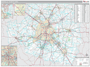 Nashville-Davidson-Murfreesboro-Franklin Wall Map Premium Style